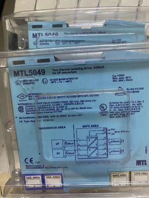 MTL5049 izoluje i przekazuje dwa sygnały 4/20mA z kontrolera znajdującego się w strefie bezpiecznej do dwóch odbiorników znajdujących się w strefie zagrożonej wybuchem.